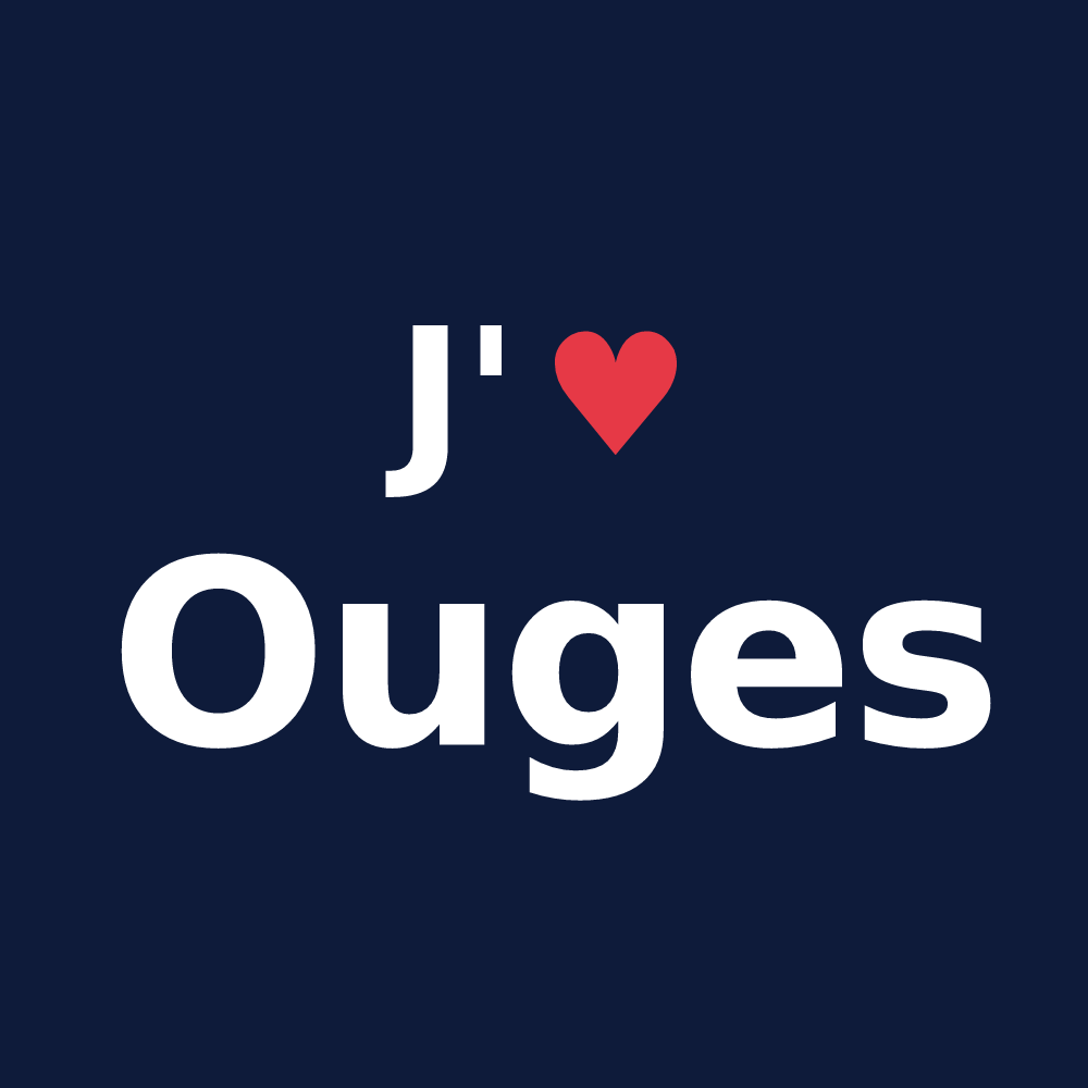 T-shirt personnalisé Ouges — design J'aime Ouges