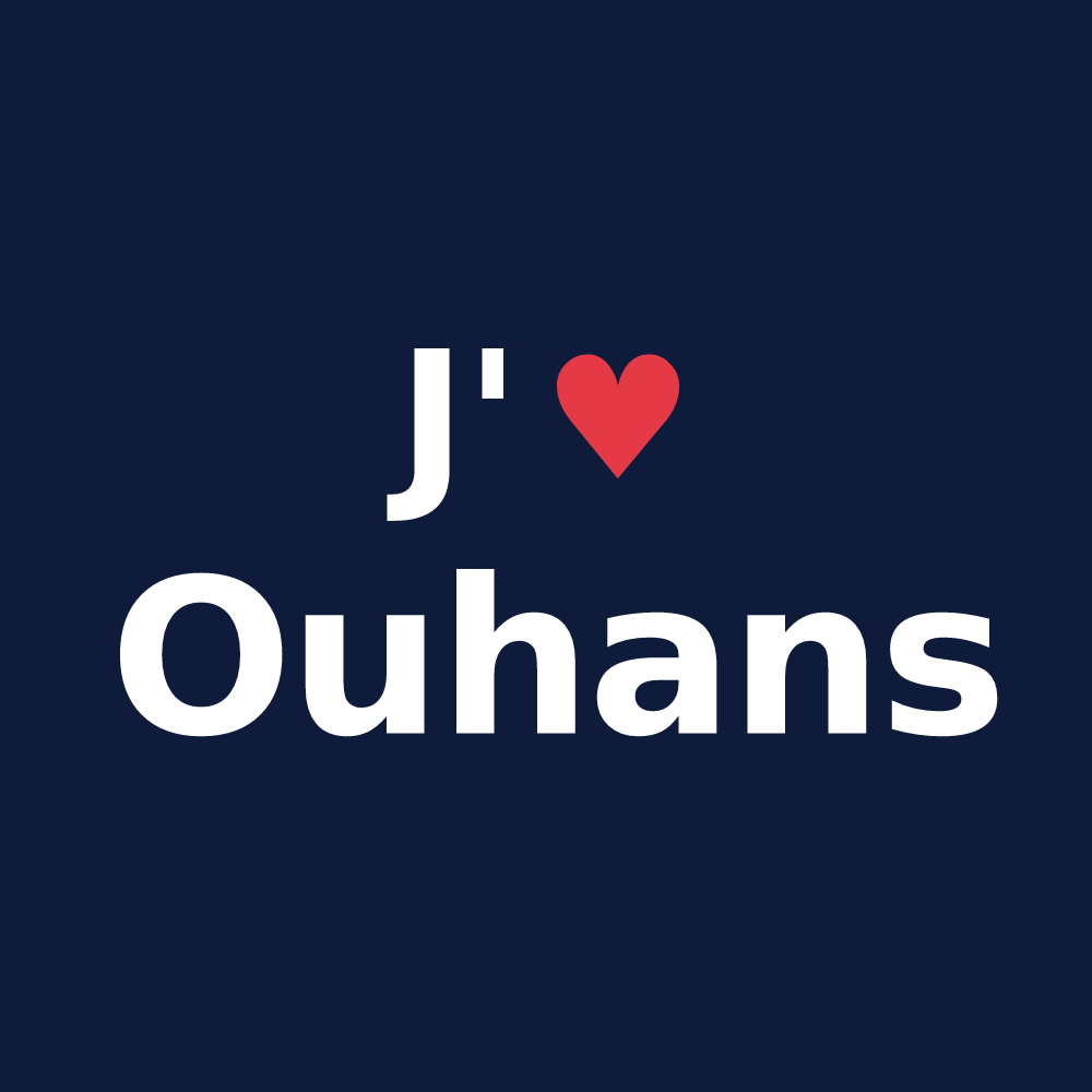 T-shirt personnalisé Ouhans — design J'aime Ouhans