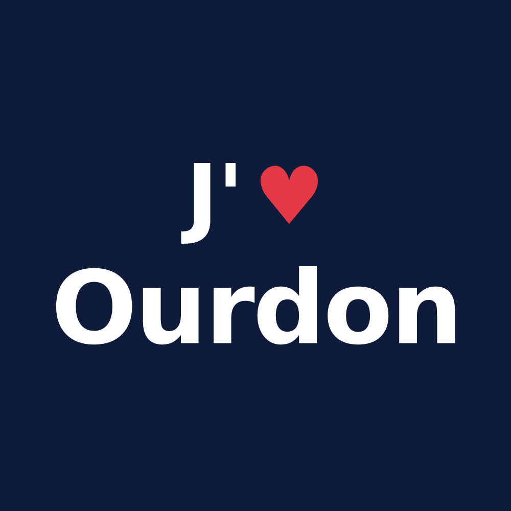 T-shirt personnalisé Ourdon — design J'aime Ourdon
