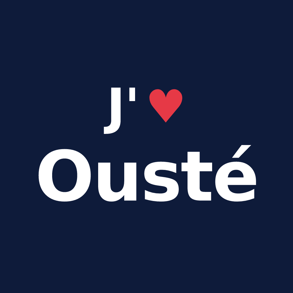 T-shirt personnalisé Ousté — design J'aime Ousté
