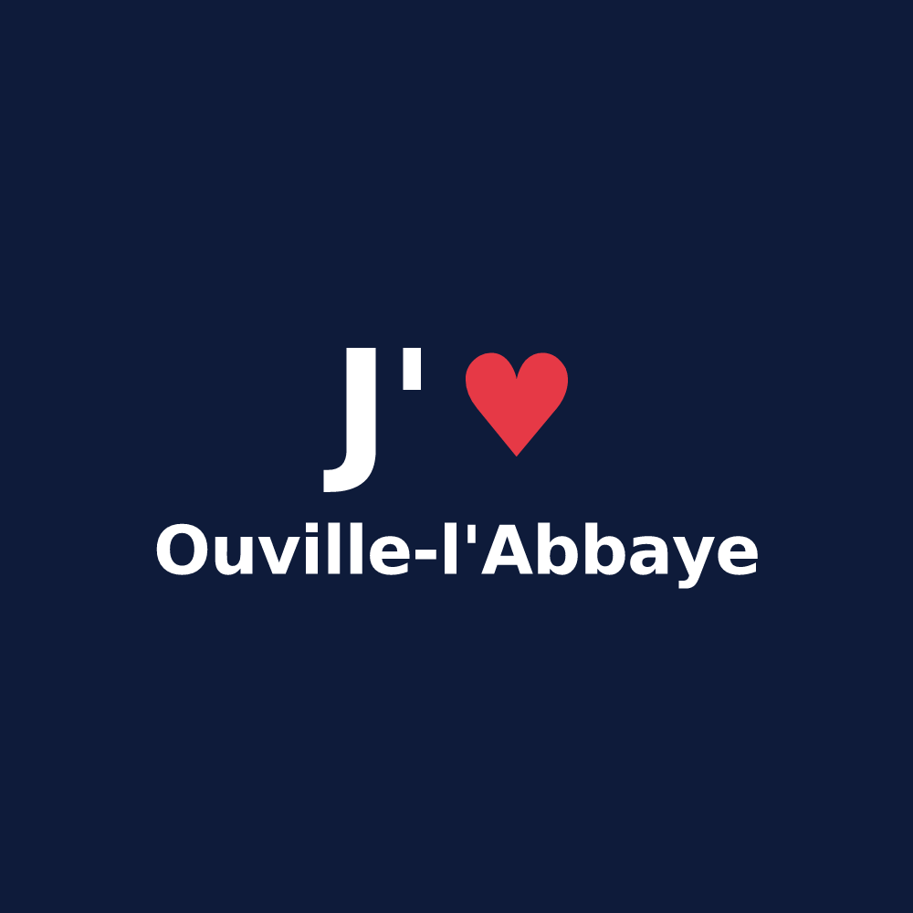 T-shirt personnalisé Ouville-l'Abbaye — design J'aime Ouville-l'Abbaye