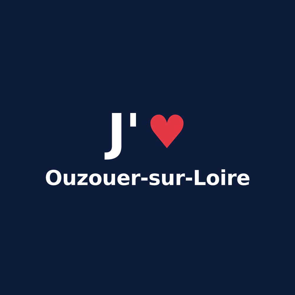 T-shirt personnalisé Ouzouer-sur-Loire — design J'aime Ouzouer-sur-Loire