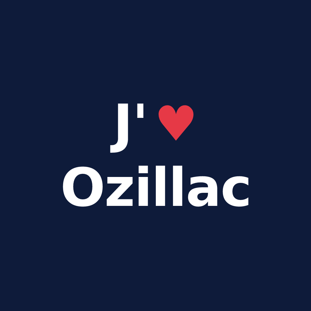 T-shirt personnalisé Ozillac — design J'aime Ozillac