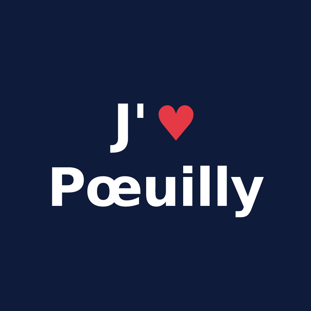 T-shirt personnalisé Pœuilly — design J'aime Pœuilly
