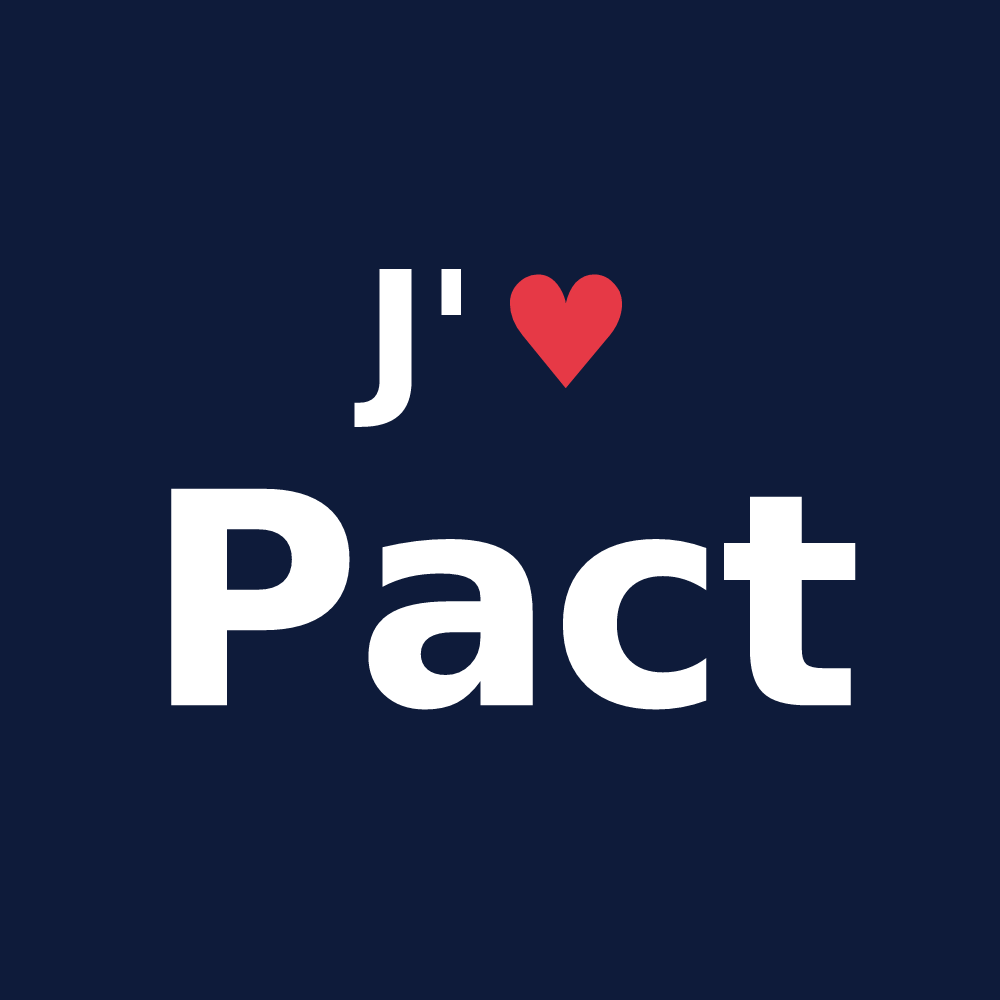 T-shirt personnalisé Pact — design J'aime Pact