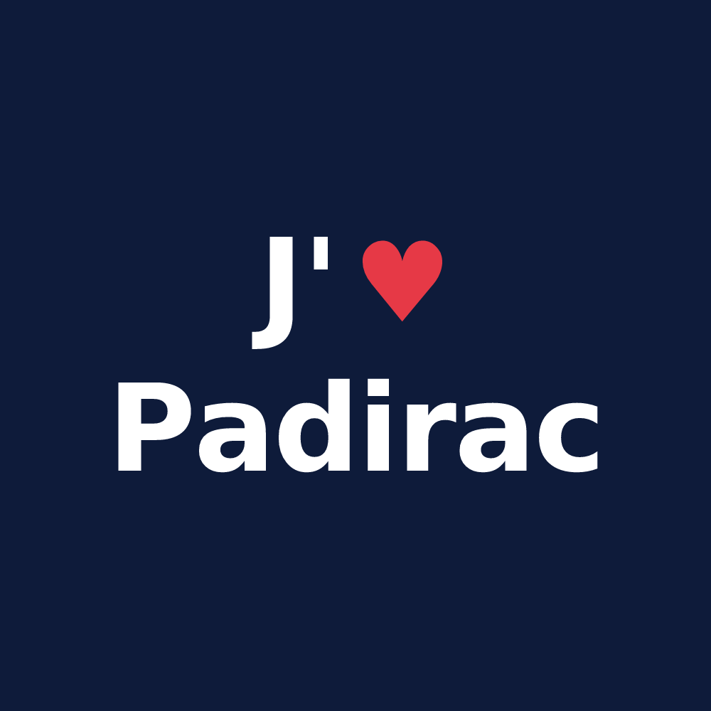 T-shirt personnalisé Padirac — design J'aime Padirac