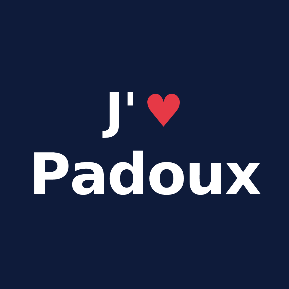 T-shirt personnalisé Padoux — design J'aime Padoux