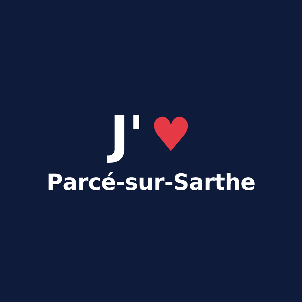 T-shirt personnalisé Parcé-sur-Sarthe — design J'aime Parcé-sur-Sarthe