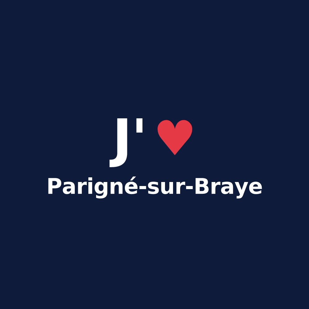 T-shirt personnalisé Parigné-sur-Braye — design J'aime Parigné-sur-Braye