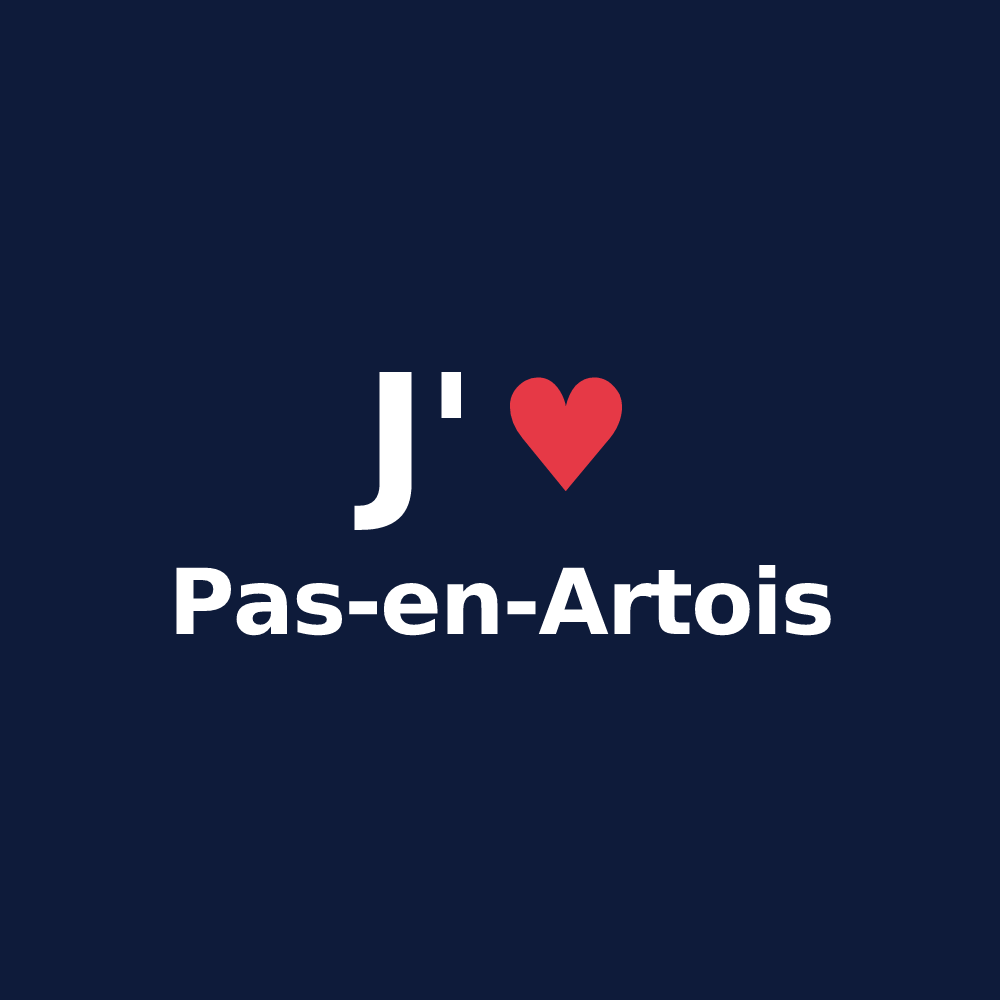 T-shirt personnalisé Pas-en-Artois — design J'aime Pas-en-Artois