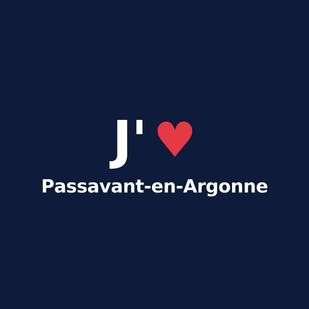 T-shirt personnalisé Passavant-en-Argonne — design J'aime Passavant-en-Argonne
