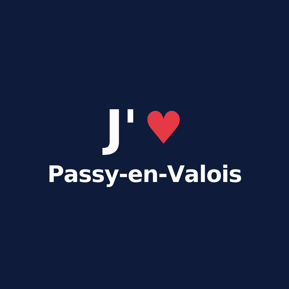 T-shirt personnalisé Passy-en-Valois — design J'aime Passy-en-Valois