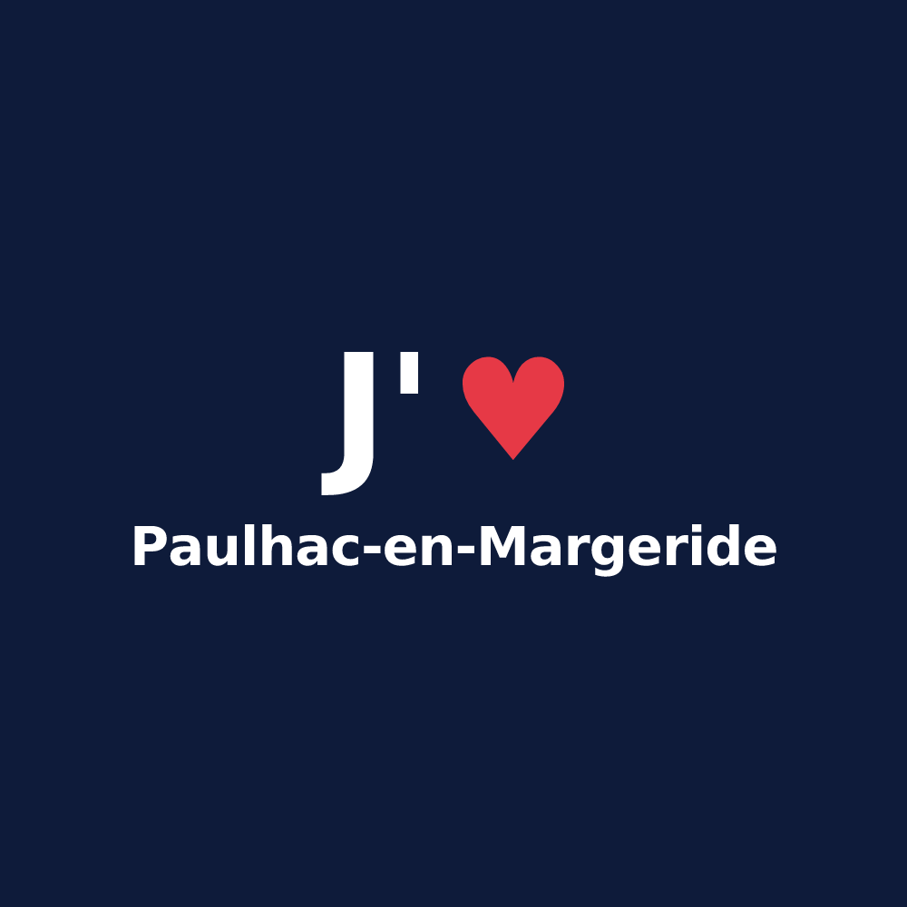 T-shirt personnalisé Paulhac-en-Margeride — design J'aime Paulhac-en-Margeride