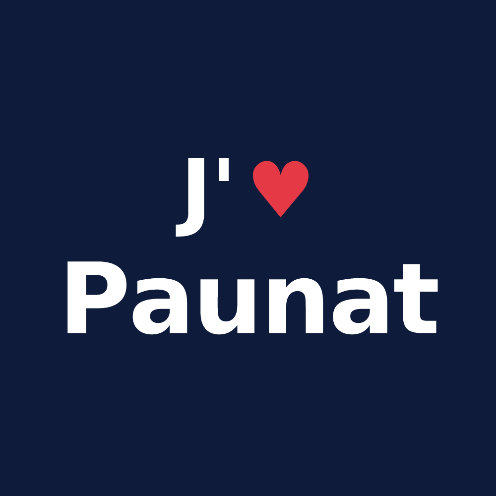 T-shirt personnalisé Paunat — design J'aime Paunat