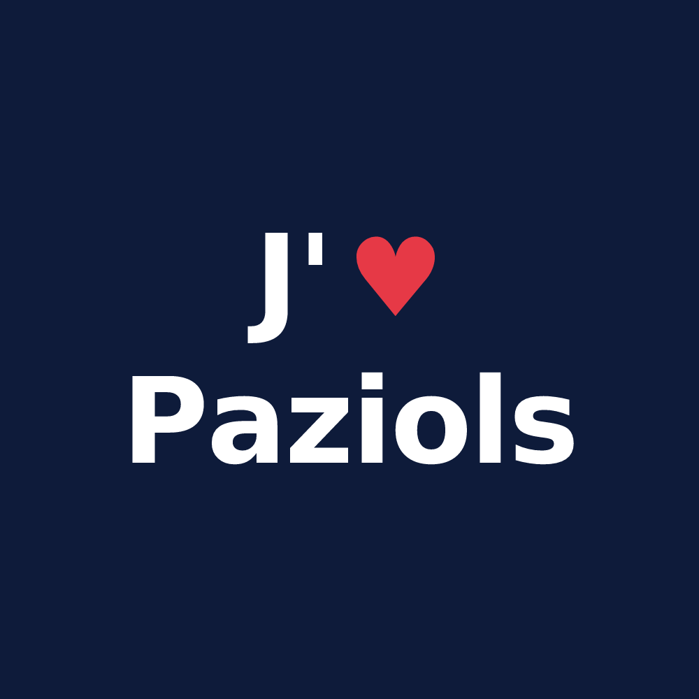 T-shirt personnalisé Paziols — design J'aime Paziols