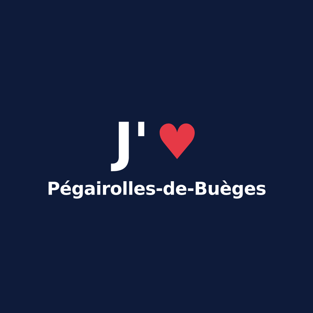 T-shirt personnalisé Pégairolles-de-Buèges — design J'aime Pégairolles-de-Buèges