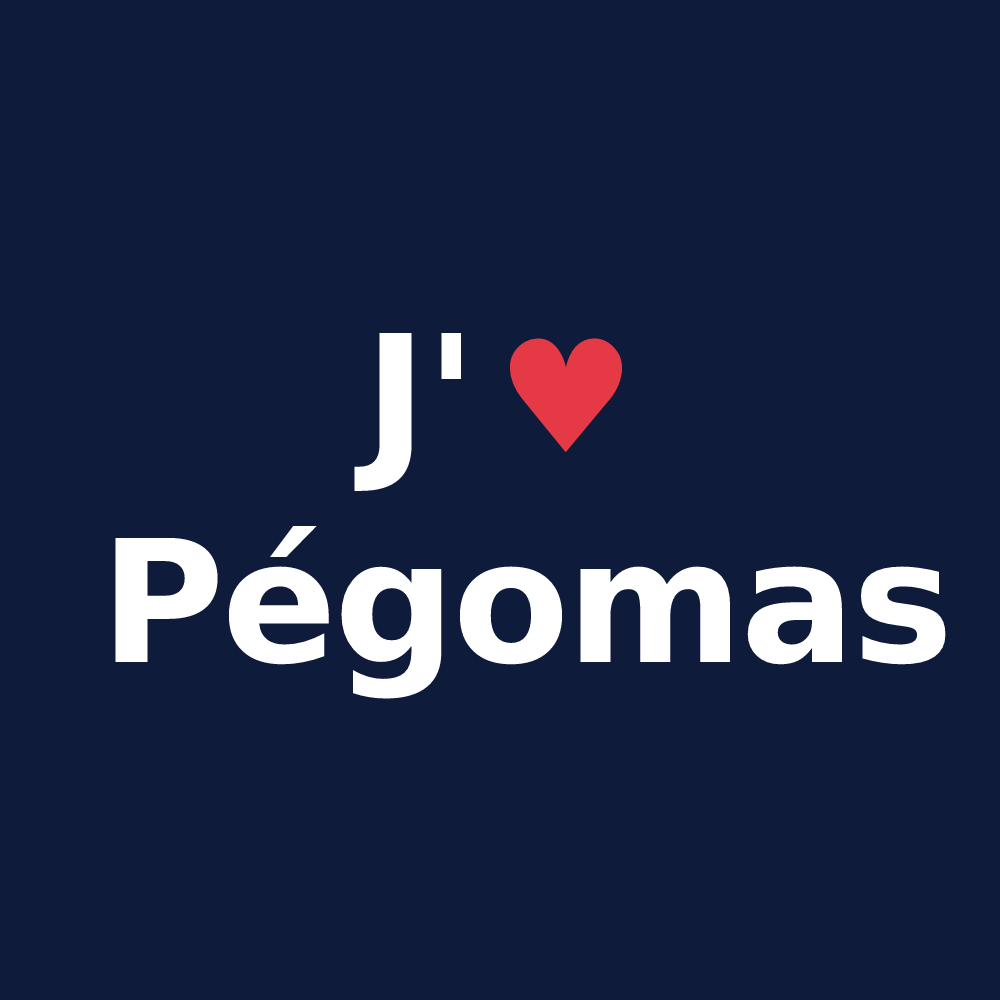 T-shirt personnalisé Pégomas — design J'aime Pégomas
