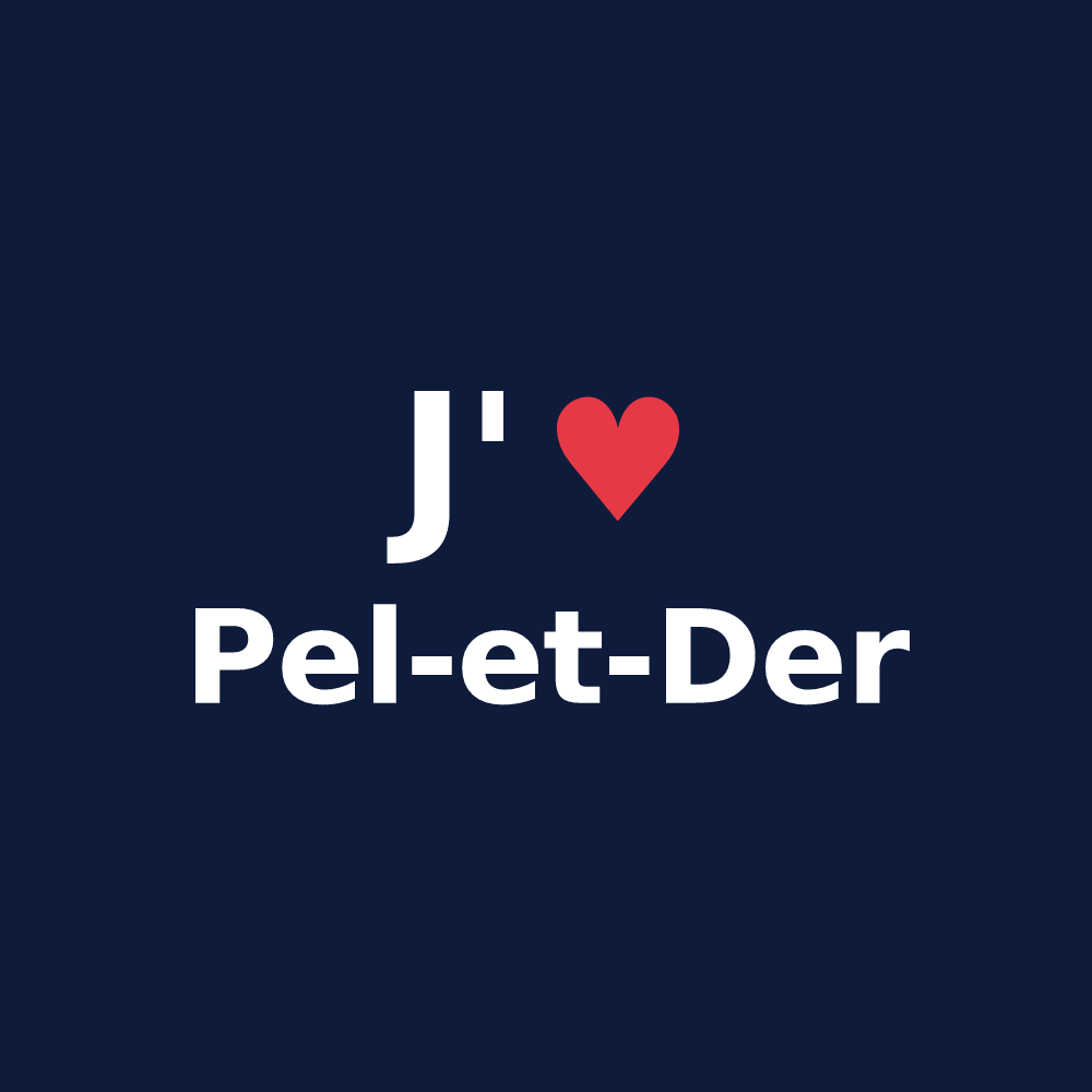T-shirt personnalisé Pel-et-Der — design J'aime Pel-et-Der
