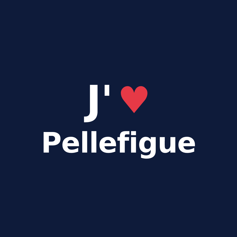 T-shirt personnalisé Pellefigue — design J'aime Pellefigue
