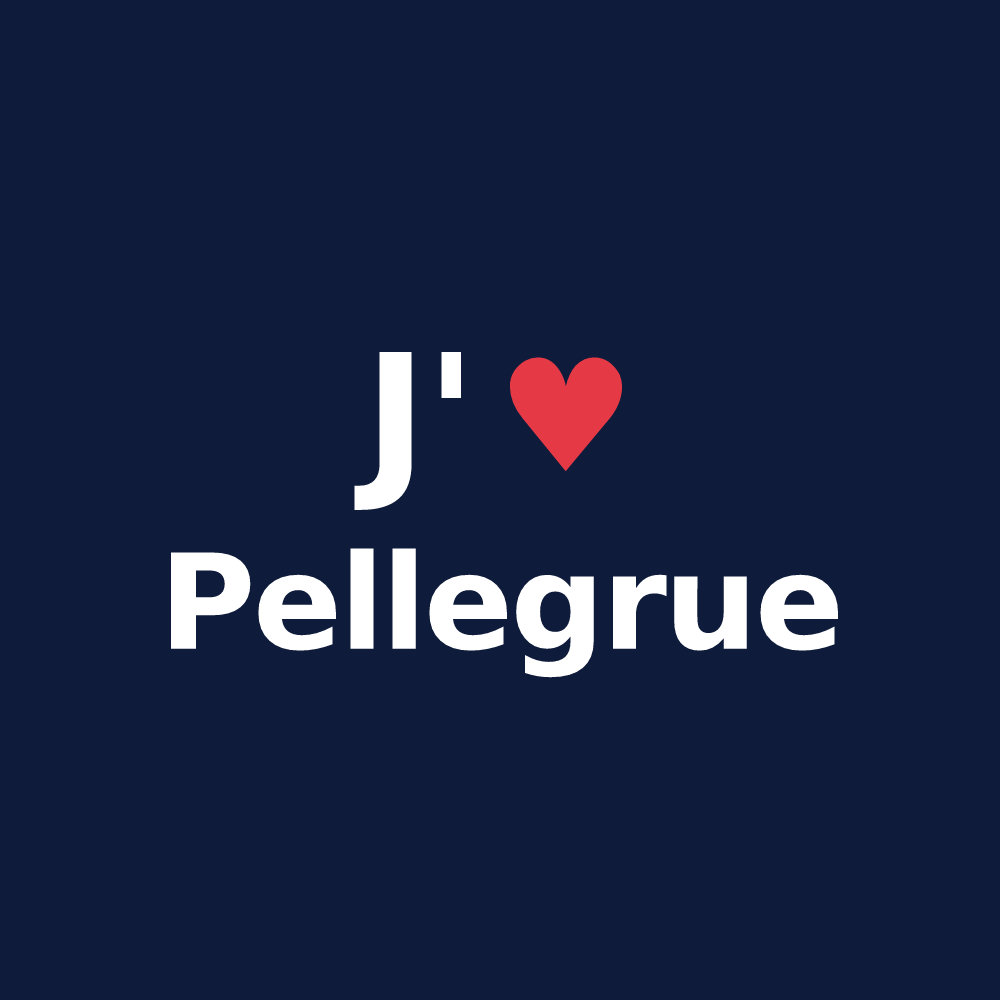 T-shirt personnalisé Pellegrue — design J'aime Pellegrue