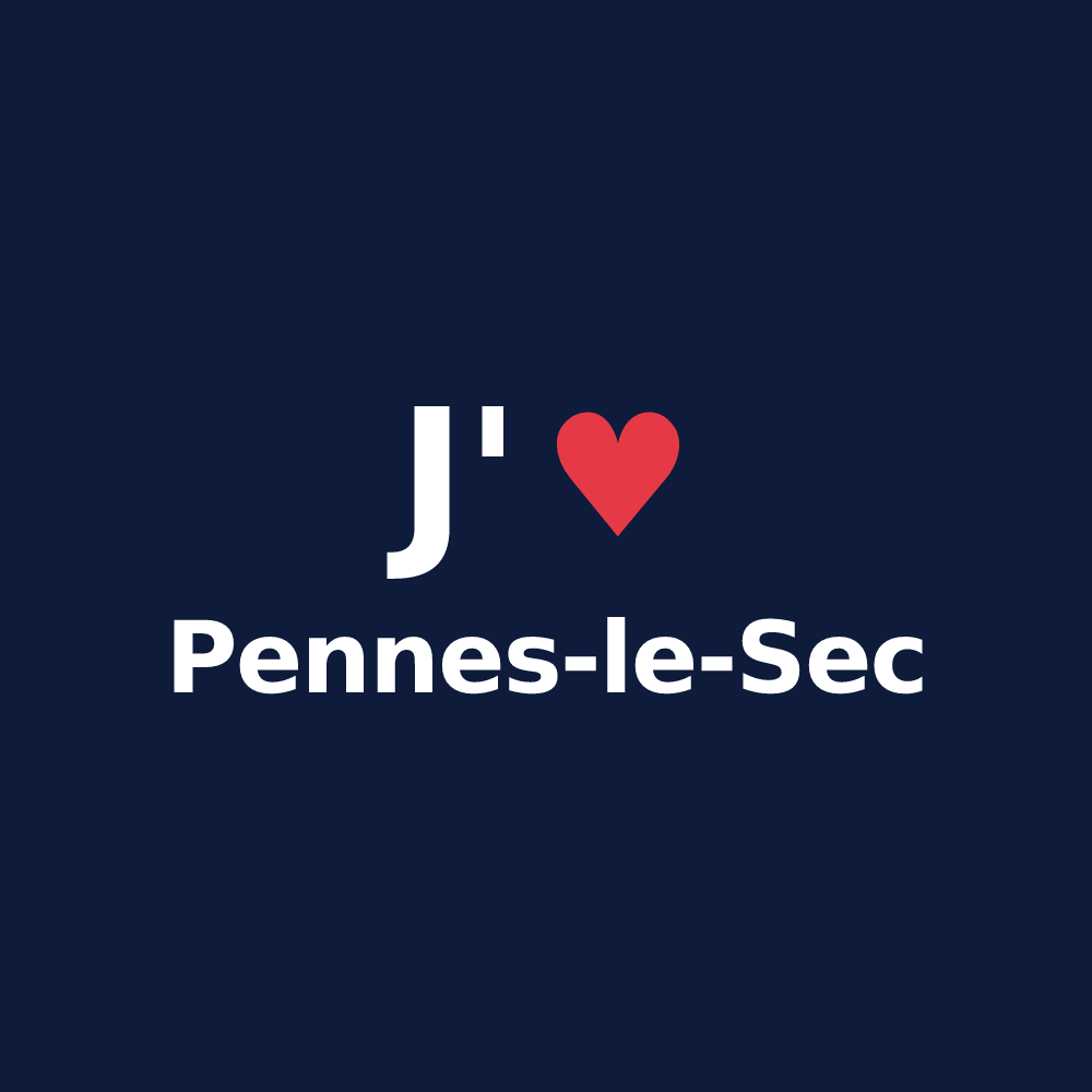 T-shirt personnalisé Pennes-le-Sec — design J'aime Pennes-le-Sec