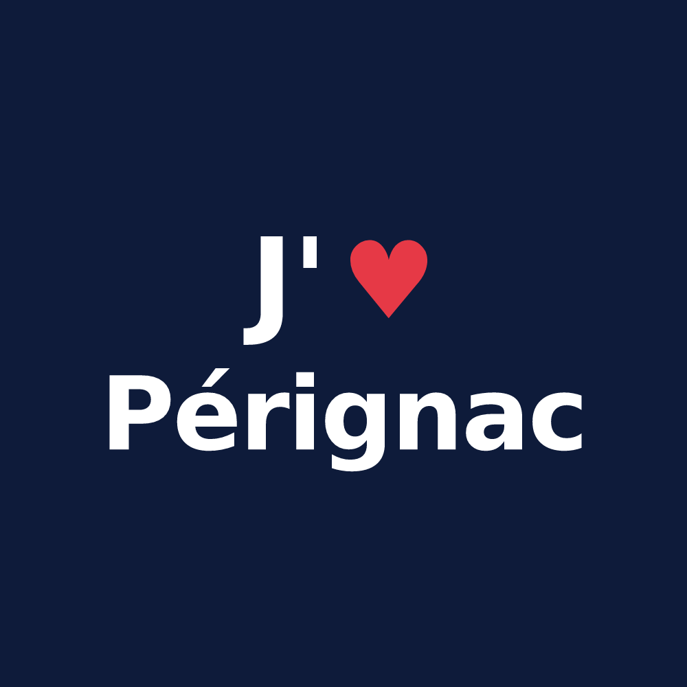 T-shirt personnalisé Pérignac — design « J'aime Pérignac » imprimé sur le t-shirt