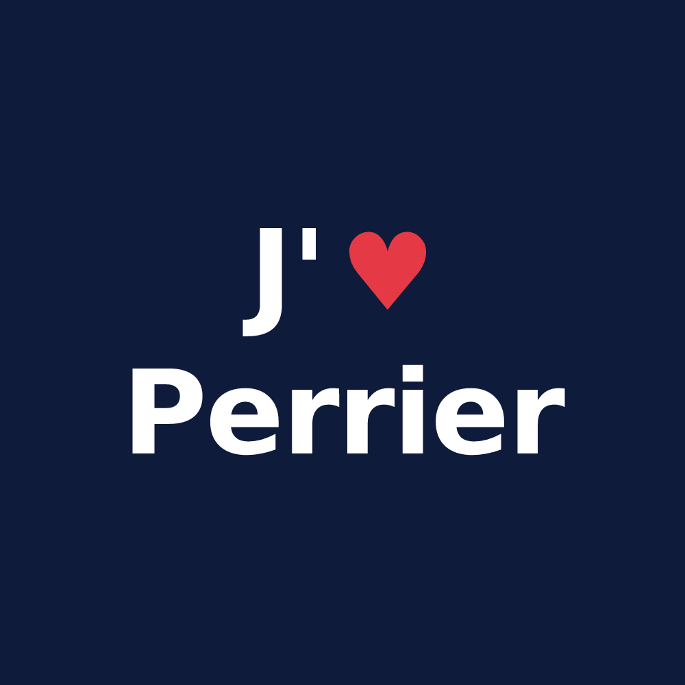 T-shirt personnalisé Perrier — design J'aime Perrier