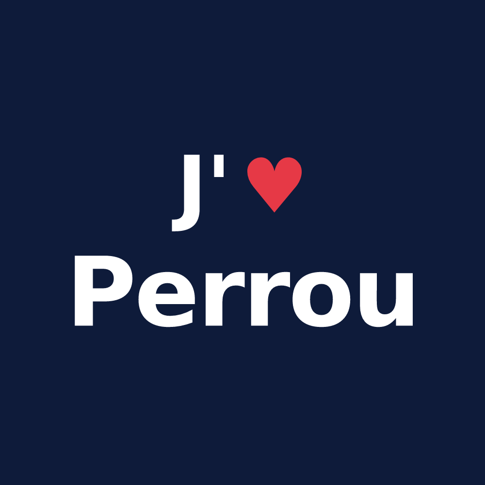 T-shirt personnalisé Perrou — design J'aime Perrou