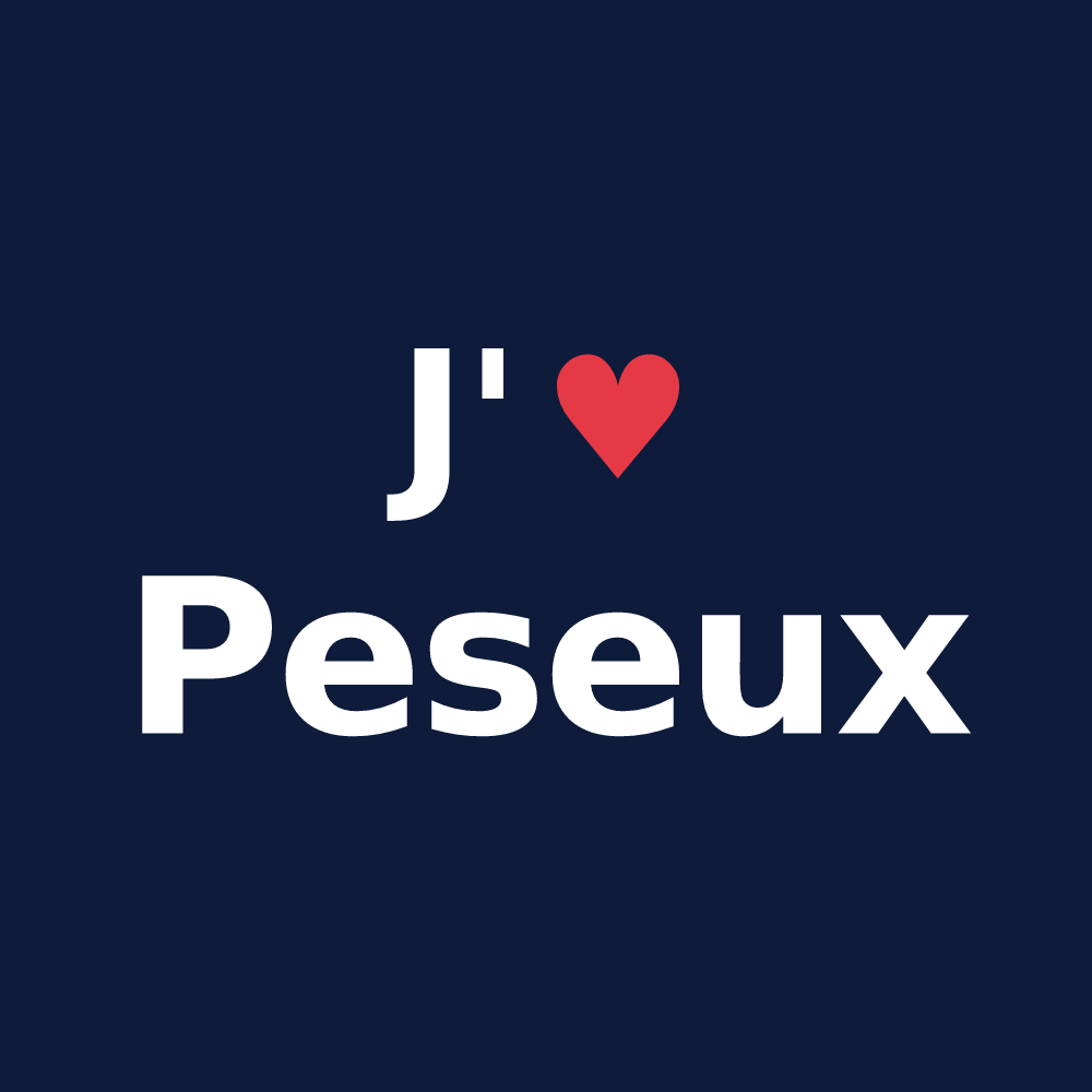 T-shirt personnalisé Peseux — design J'aime Peseux