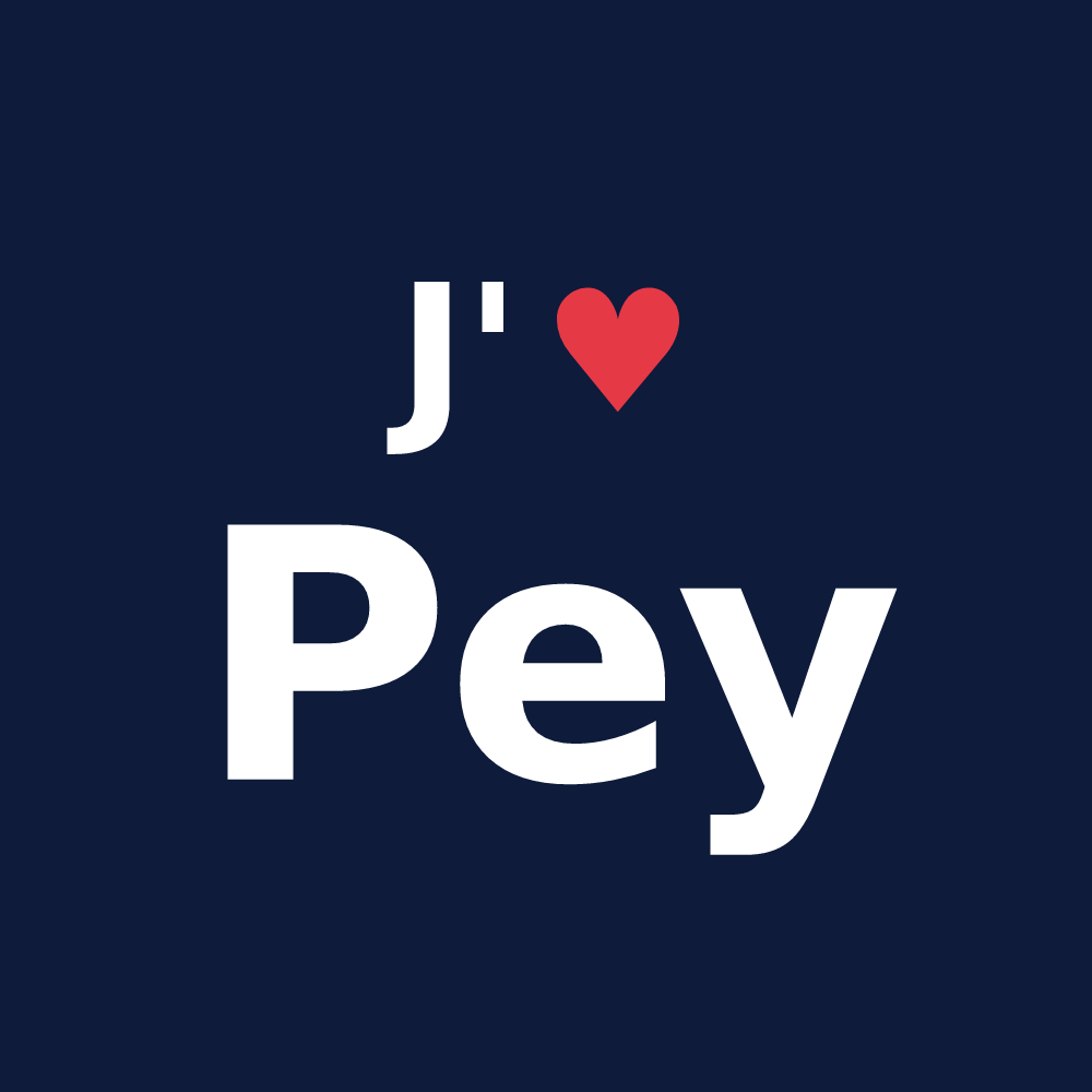 T-shirt personnalisé Pey — design « J'aime Pey » imprimé sur le t-shirt