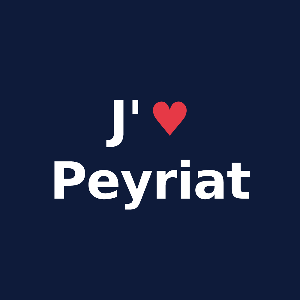 T-shirt personnalisé Peyriat — design J'aime Peyriat
