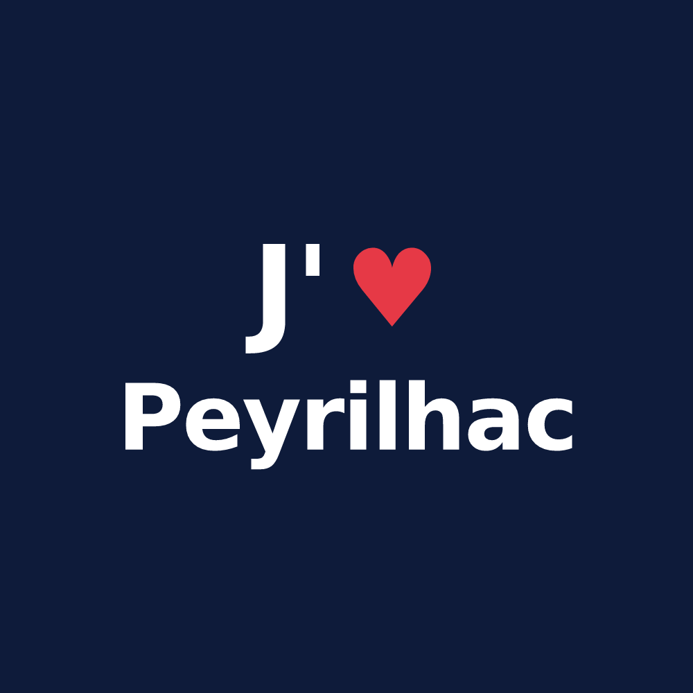 T-shirt personnalisé Peyrilhac — design J'aime Peyrilhac