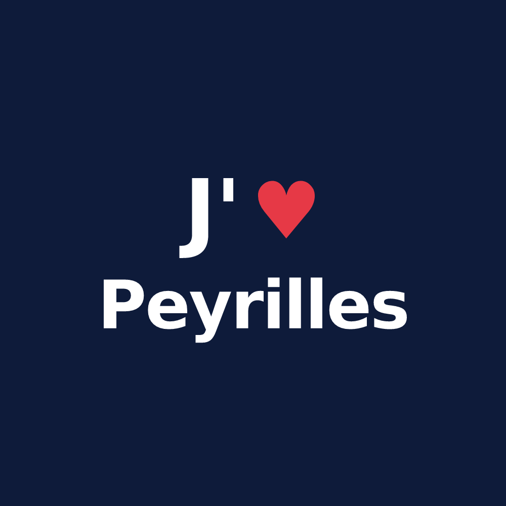 T-shirt personnalisé Peyrilles — design J'aime Peyrilles