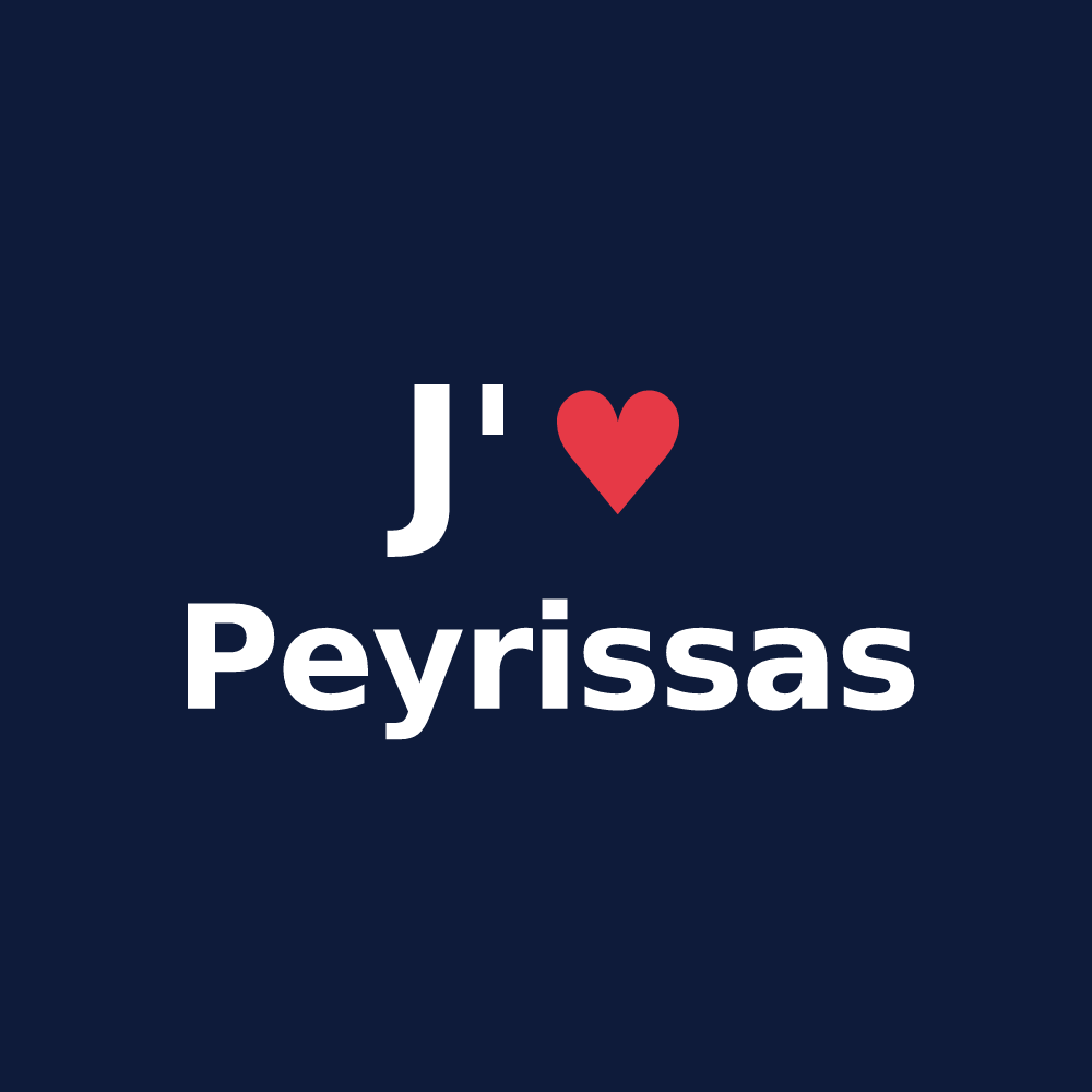 T-shirt personnalisé Peyrissas — design J'aime Peyrissas