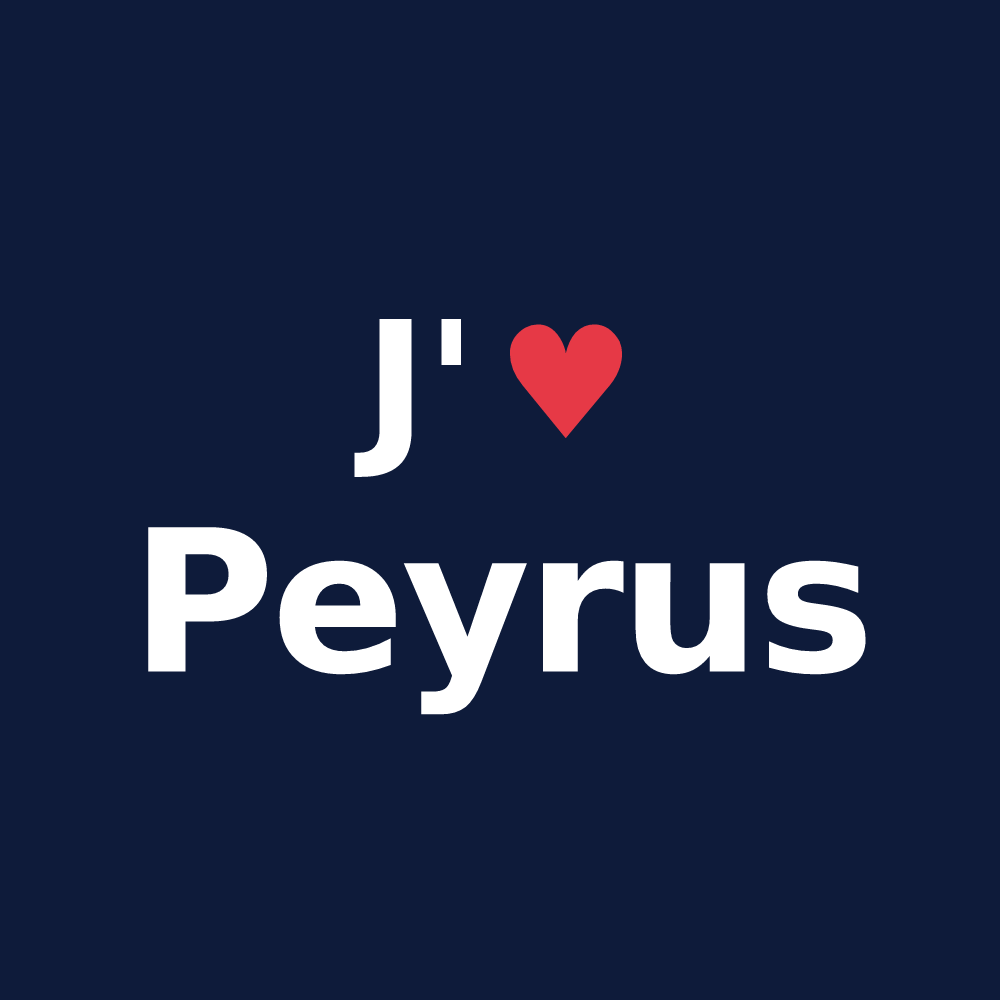 T-shirt personnalisé Peyrus — design J'aime Peyrus