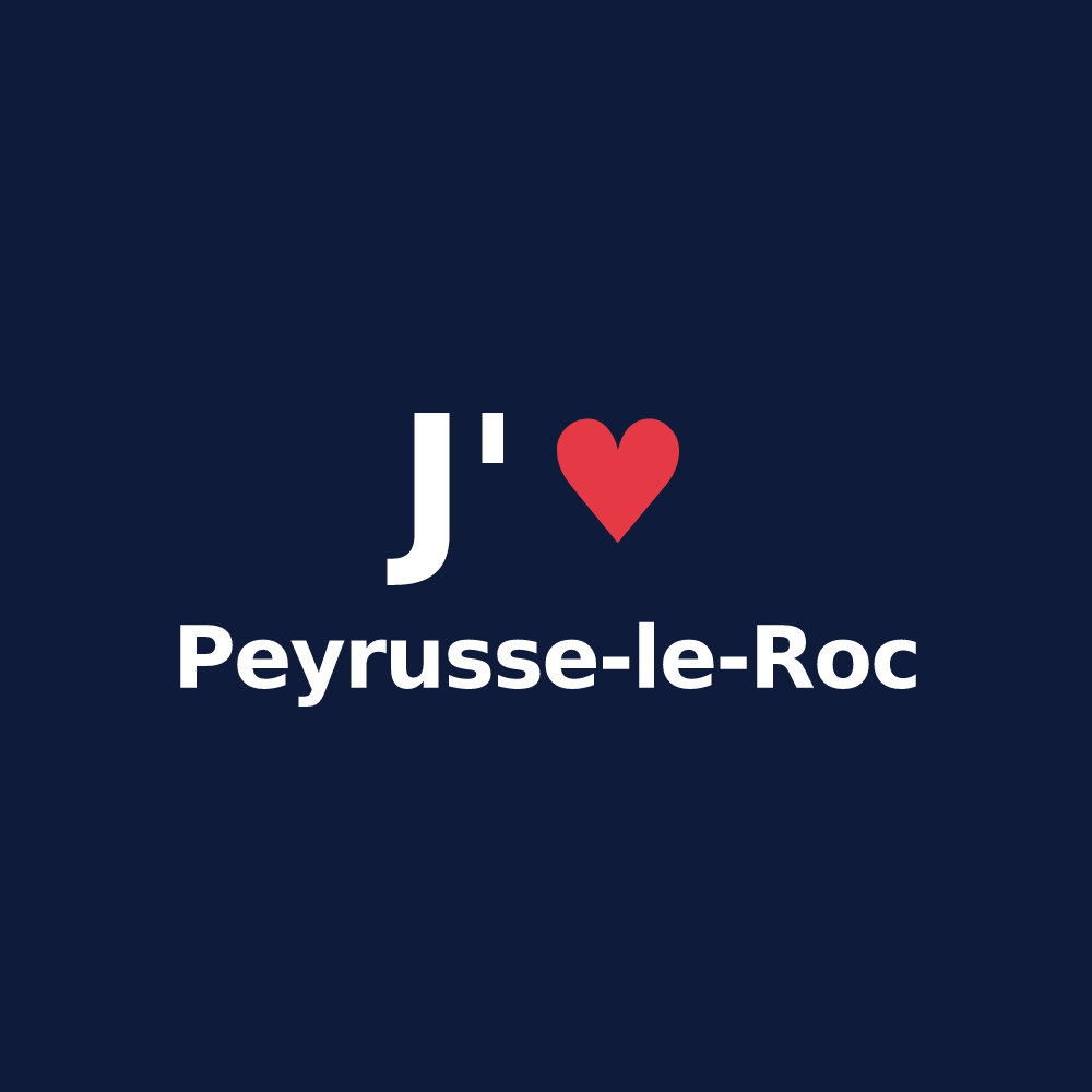 T-shirt personnalisé Peyrusse-le-Roc — design J'aime Peyrusse-le-Roc