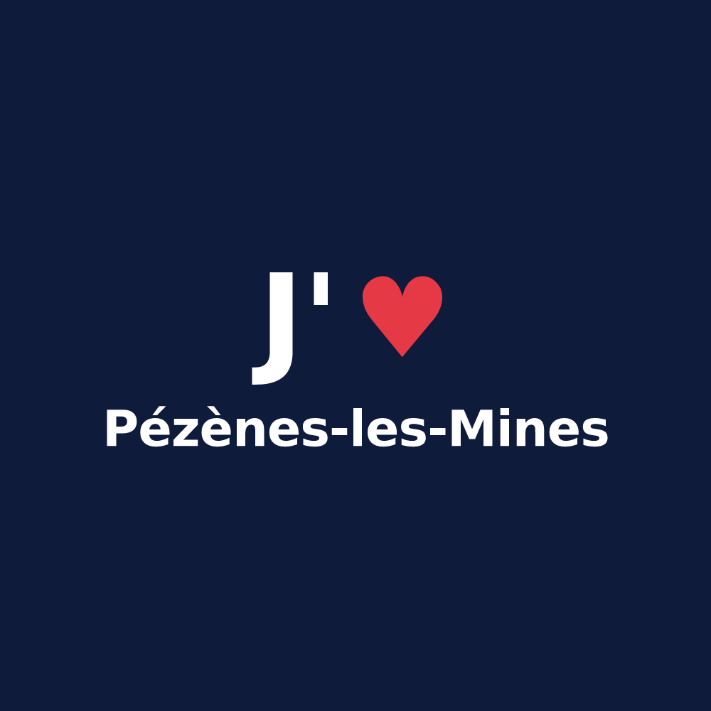 T-shirt personnalisé Pézènes-les-Mines — design J'aime Pézènes-les-Mines