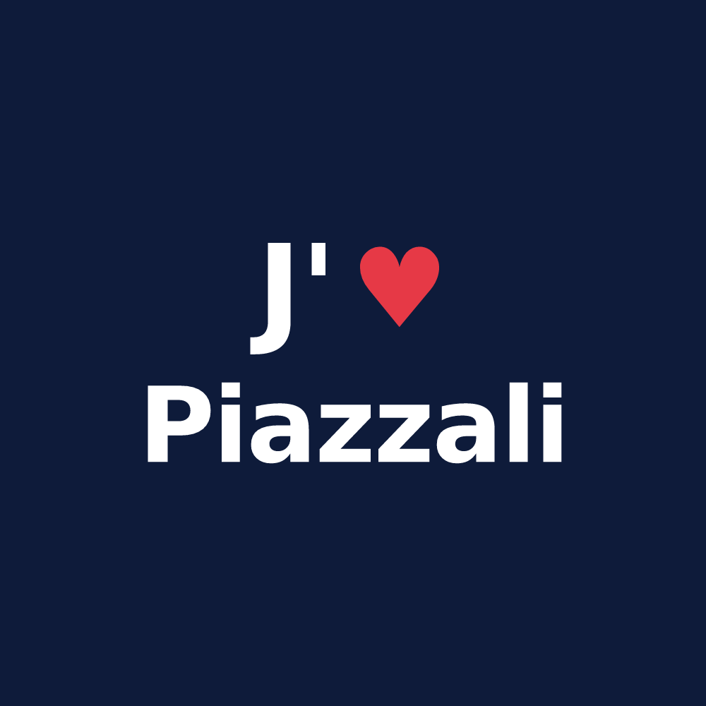 T-shirt personnalisé Piazzali — design J'aime Piazzali