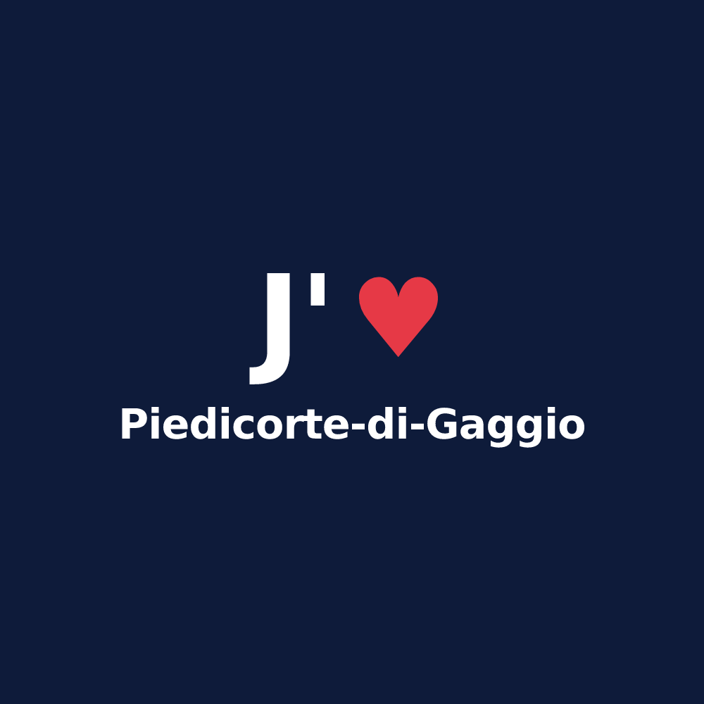 T-shirt personnalisé Piedicorte-di-Gaggio — design J'aime Piedicorte-di-Gaggio