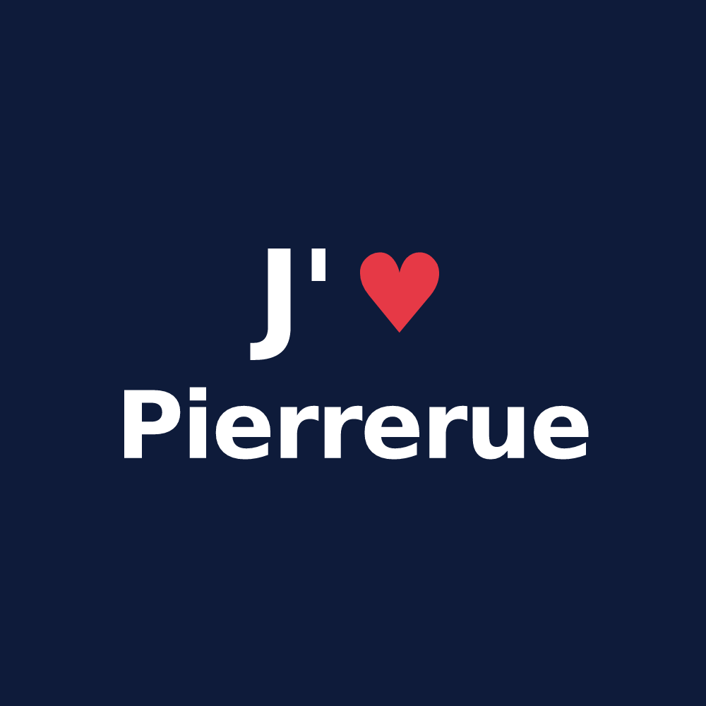 T-shirt personnalisé Pierrerue — design J'aime Pierrerue