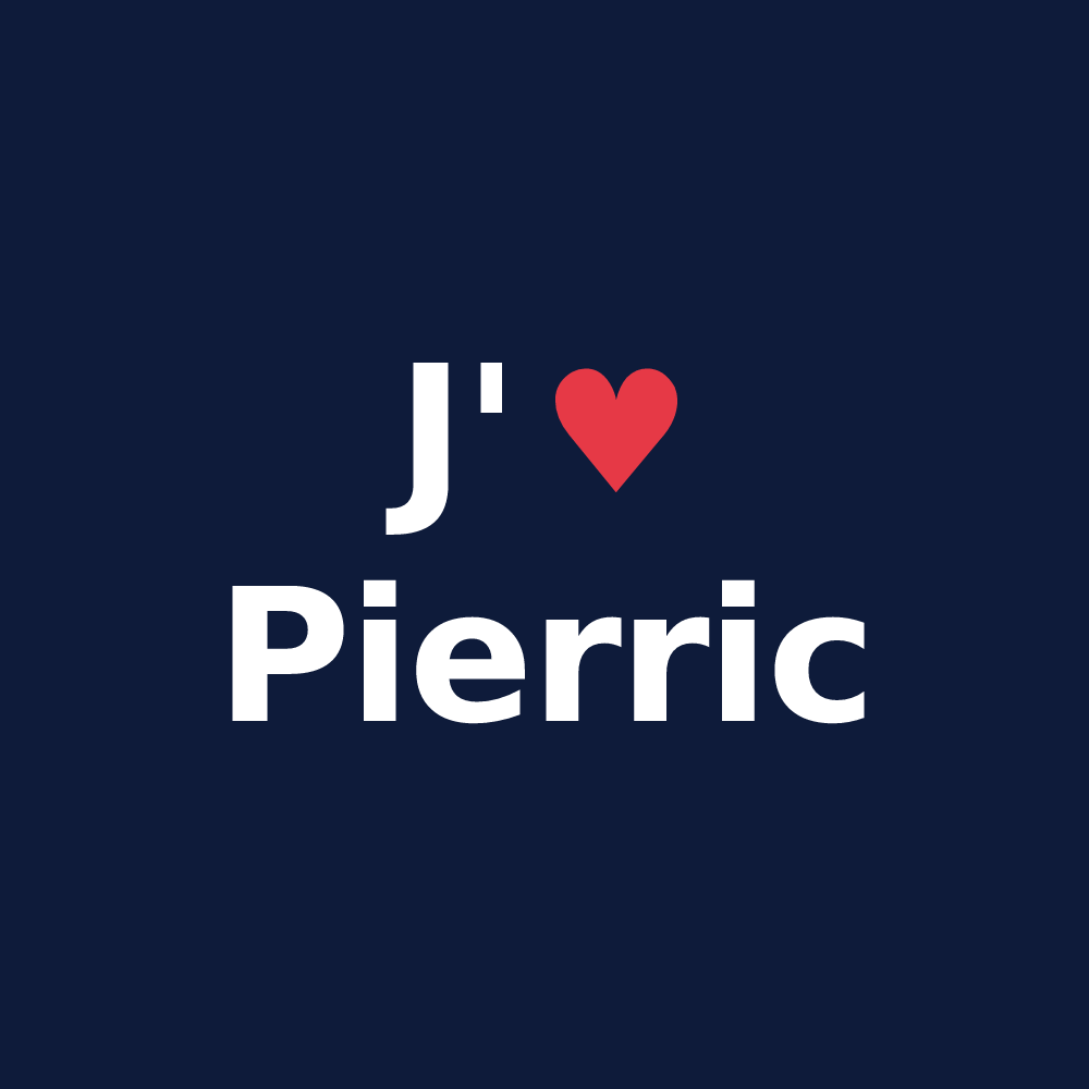 T-shirt personnalisé Pierric — design J'aime Pierric