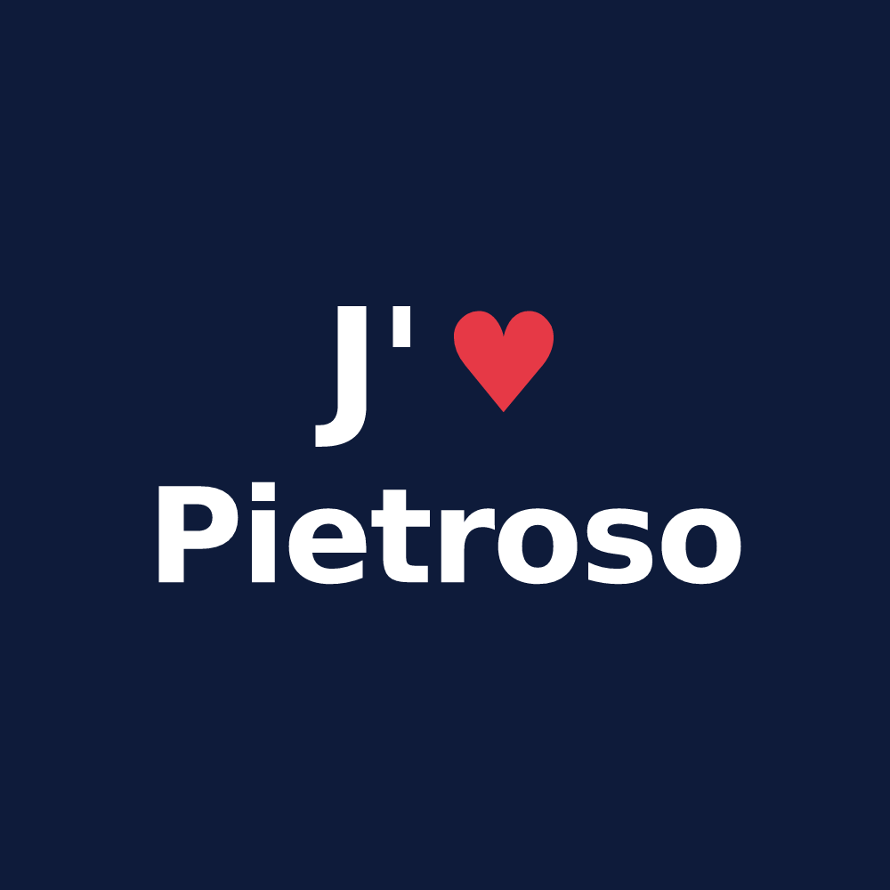 T-shirt personnalisé Pietroso — design J'aime Pietroso
