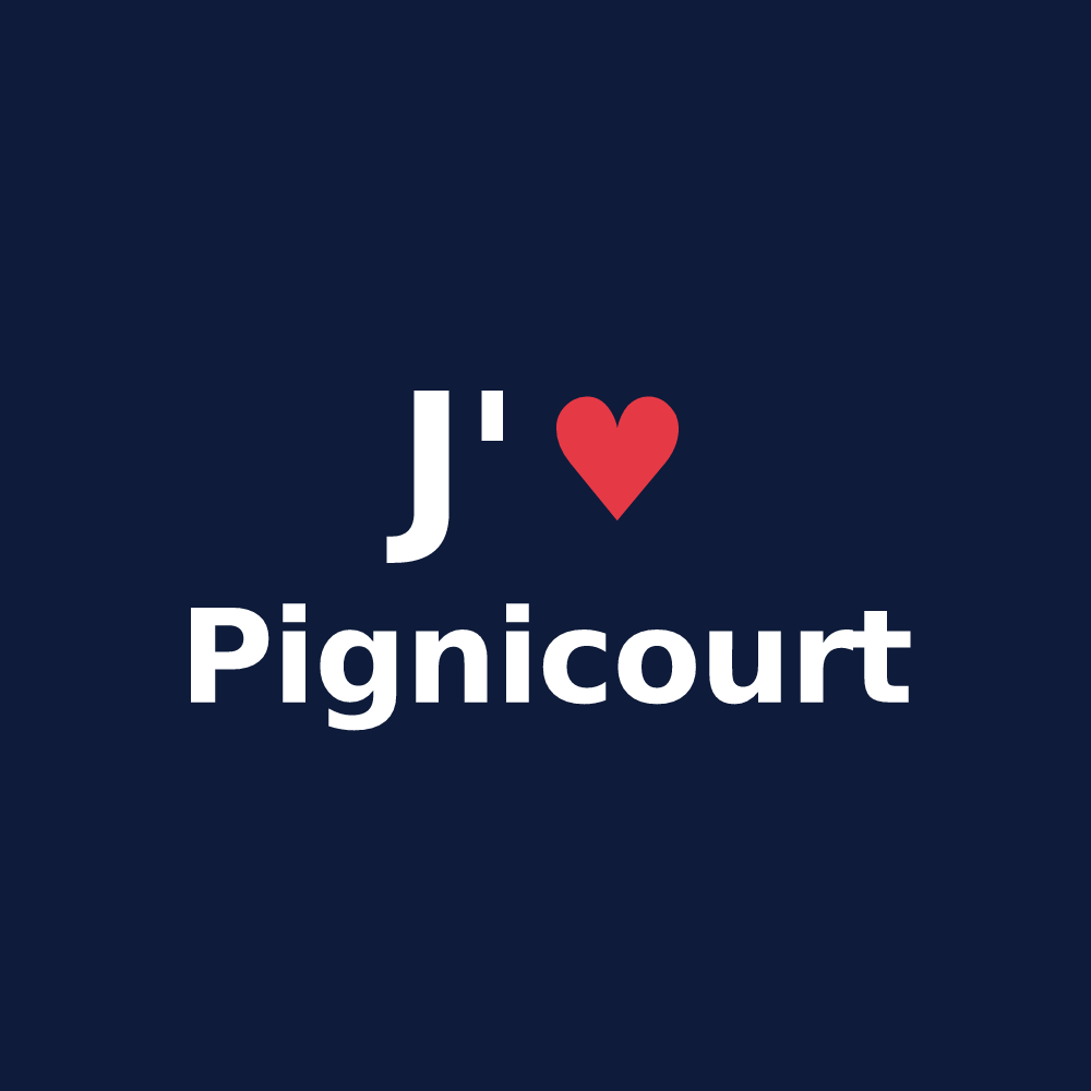 T-shirt personnalisé Pignicourt — design J'aime Pignicourt