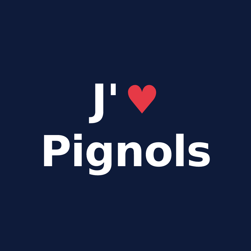 T-shirt personnalisé Pignols — design J'aime Pignols