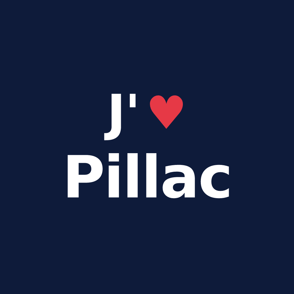T-shirt personnalisé Pillac — design J'aime Pillac