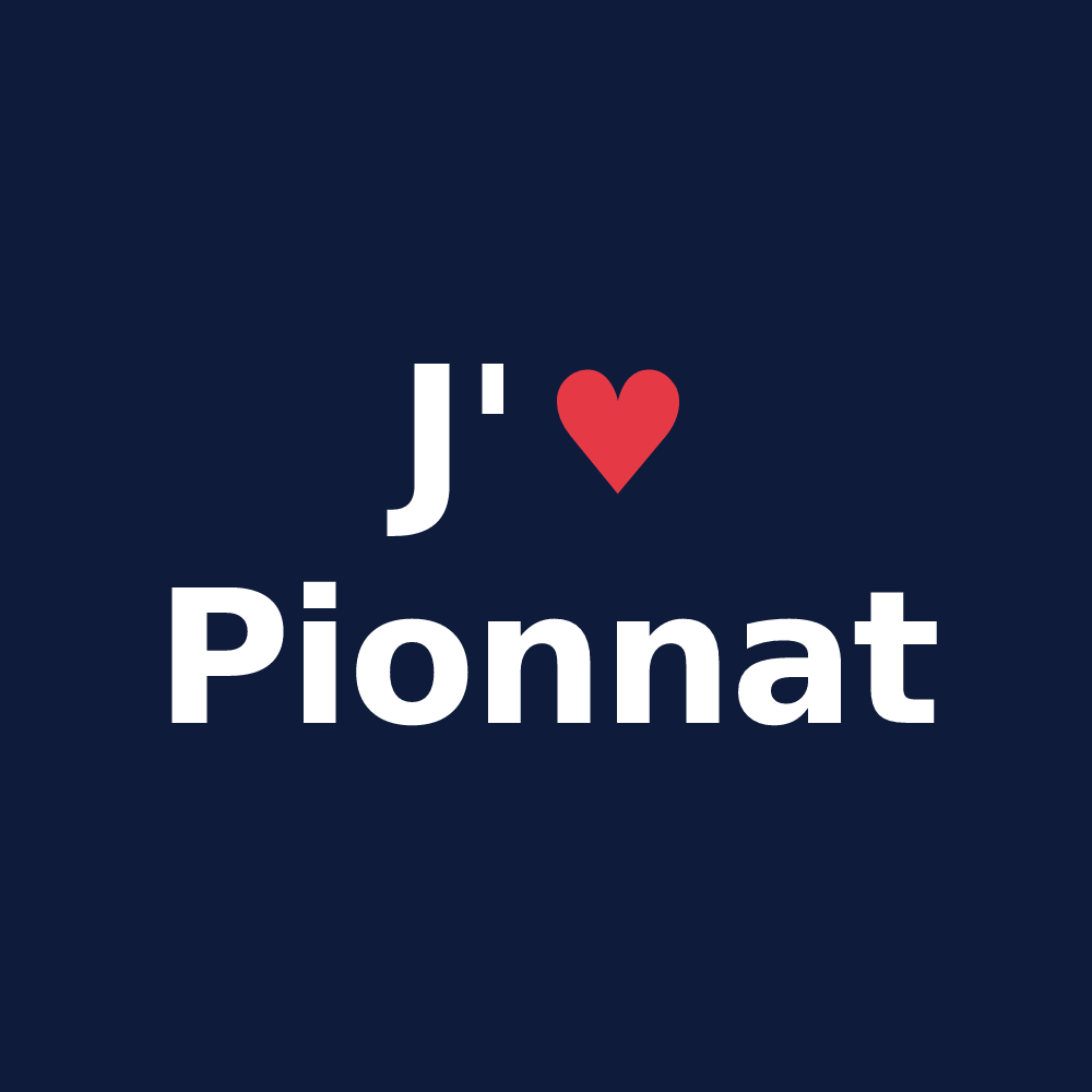 T-shirt personnalisé Pionnat — design J'aime Pionnat