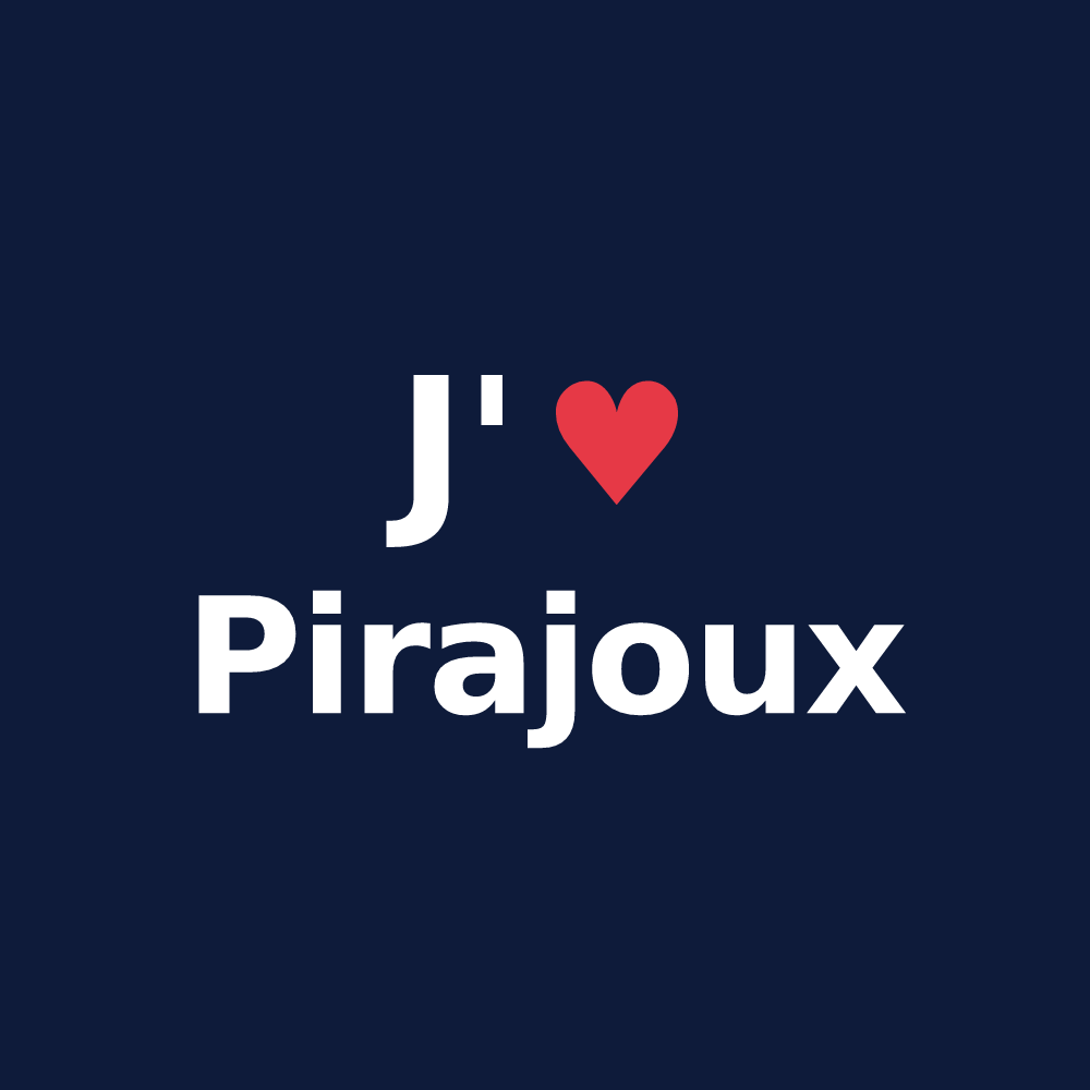 T-shirt personnalisé Pirajoux — design J'aime Pirajoux