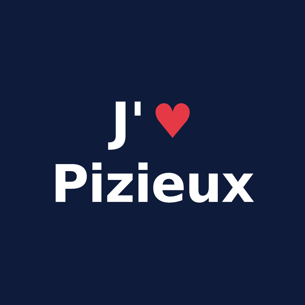 T-shirt personnalisé Pizieux — design J'aime Pizieux