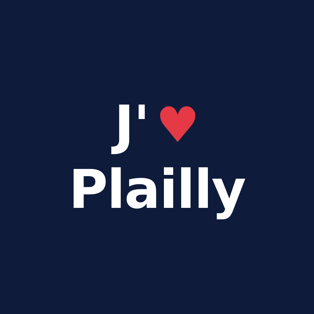 T-shirt personnalisé Plailly — design J'aime Plailly