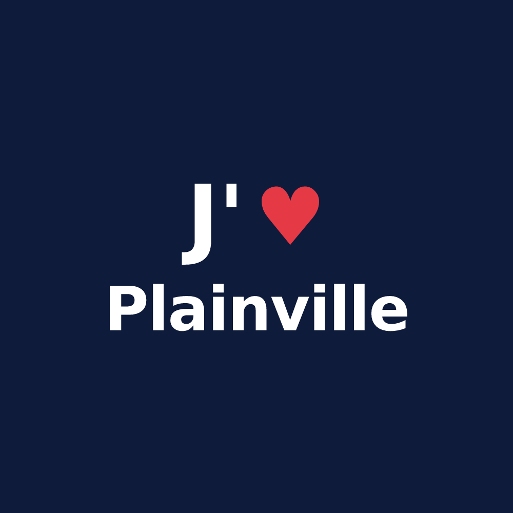 T-shirt personnalisé Plainville — design J'aime Plainville